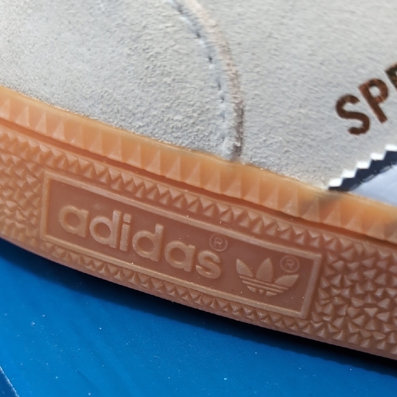 adidas Beige Suede Spezial Sneakers with Gum Sole and Gray Accents